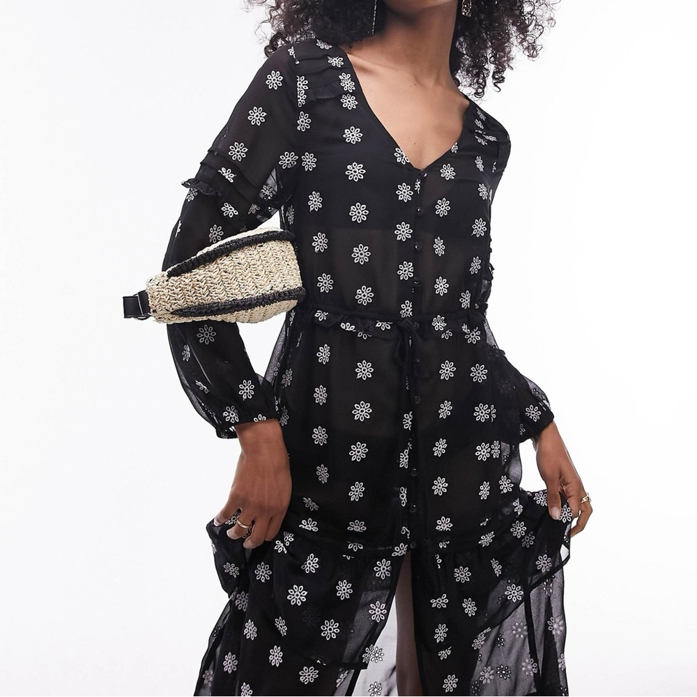 Topshop Embroidered Maxi Dress - Picture 3 of 4